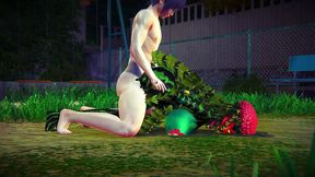 fucking a watermelon in the park - hentai monster girl