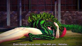 fucking a watermelon in the park - hentai monster girl