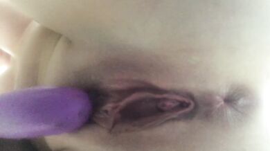 Amateur wife jacking off hard with toy big tits cumming on camera