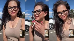 smoking outside in my glasses and joking