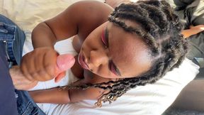 big booty ebony takes a huge facial from a white boy