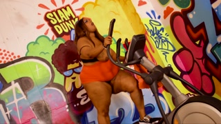BBW Busty Cookie Works Out!