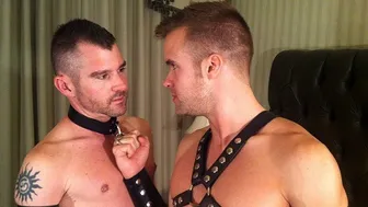 Connor Patricks and horny twinks suck big cocks deepthroat rim and fuck bareback in leather