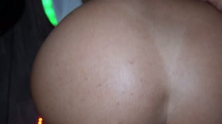 Christmas blowjob ends with her face full of cum