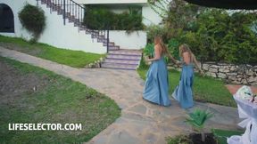 Bridesmaid Alexis Crystal and Sexy Wedding Guest Eva Generosi Blow You in Secret