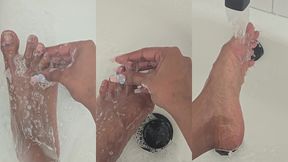 ...after the mud comes the shower!