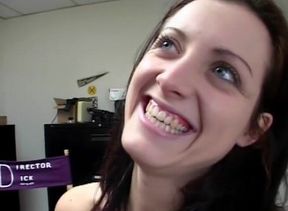 Amazing girl has her mouth sprayed with semen
