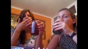 Melady and Cindy Eating