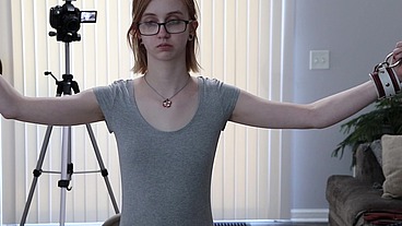 DSC12-6) Petite Spinner Reagan Reid BDSM Spank, Paddle and Cane Followed by Old Man Fucking Her and a Creampie