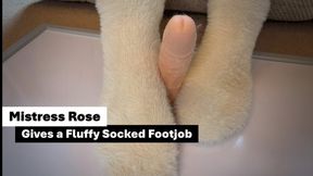 Mistress Rose gives a Fluffy Socked footjob 720p