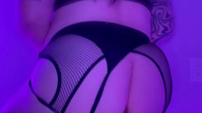 Asian goth takes double penetration with big purple dildos