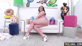 Mandy Muse takes it deep in her ass and mouth before a creampie finish.