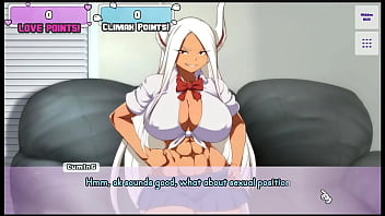 Rumi from MHA gives a blowjob to a bunny in Waifu Hub S7 parody hentai game