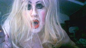 Trashy tranny cumslut Sarah enjoys a smoke after being fucked by random old strangers at a dogging site