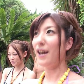 JAPANESE SLUT ENJOYS A FUCK AFTER SUCKING COCK NEAR THE POOL