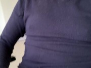 Jacking off in my jeans and Hollister boxers, sagging a bit. Nice orgasm on my jeans too