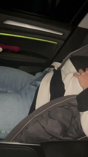masturbation outdor in the car satisfyer clitoris spinning fingers moaning twitching trembling multiple orgasms   Clip 1