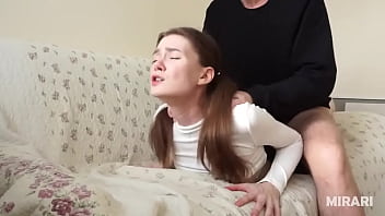 Skinny 18 year old slut fucks new boyfriend. Cumshot on face. Amateur couple
