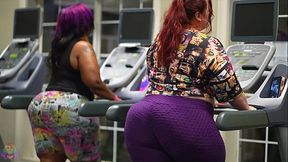 Two BBW MILFs get their phat pussies broke by a young stud in a threesome