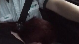 Redhead Teen Gobbles Cock in Audi Ride