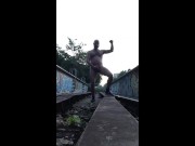 1ncandenza jerks off naked on abandoned railway bridges