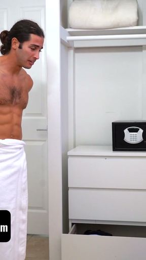 Hairy Jock Showers Nerdy Twink's Face With Cum After Play Time   Clip 1