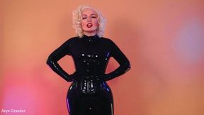 Natural Temptress in FemDom Spanking POV with Dirty Talk and Latex Catsuit