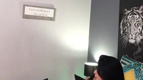 My stepsister masturbates in my room and it gets hot video