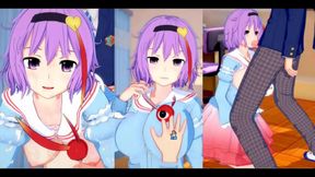 Satoshi Komeiji Rubs Her Big Boobs in Seductive 3D Hentai Anime Scene