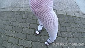 Blonde in Miniskirt with Wet Pussy