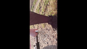 Schwarze Strumpfhose auf der Radtour