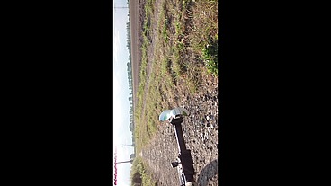 Schwarze Strumpfhose auf der Radtour