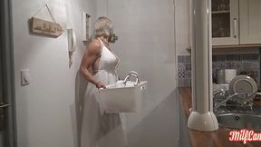 Hungry MILF Kim Devours Two Throbbing Cocks in Public