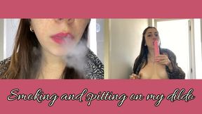 Smoking and oral sex with my dildo, let's pretend it's your cock, love