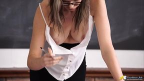 Busty Tutor Has Tits Out In Classroom