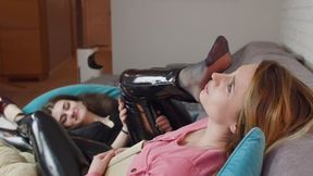 Weronika Sniffs Pantyhose Of Lisa In Reading Room - Part 2