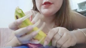Ayesha and a banana