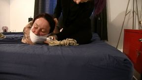 The Spain Files - Elbows Crushing Rope Hogtie Variation Challenge for TattoeDMomo - Part 1 mp4 SD