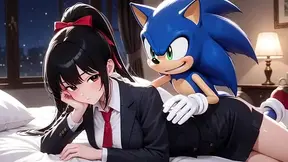 Elegant animated hottie in modern indoor setting