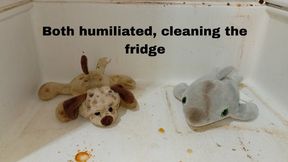 Both humiliated, cleaning the fridge