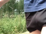 Running visible Penis line - Slow Motion