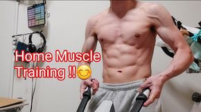 Naked Muscle Training Japanese Guy I am Hukkinkun !!