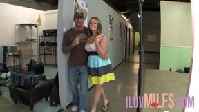 Milf with big tits takes his cock in cowgirl