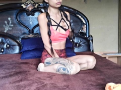 Amateur striptease and Solo masturbation