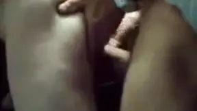 The driver fucks in the ass fellow traveler in a public toilet