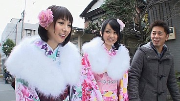 Double couple sex with tw sexies teen dress with japanese kimono