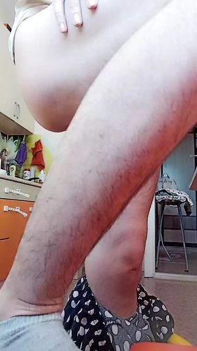 Hairy unshaved beautiful legs. Hairy thighs.