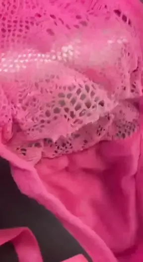 CUMSHOT ON PINK PANTIES