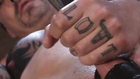 ”He finds a long silver rod & decides to fuck his prick in a sensational-soundin”