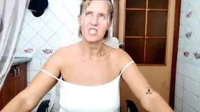 Obedient Housewife in Handcuffs and Collar